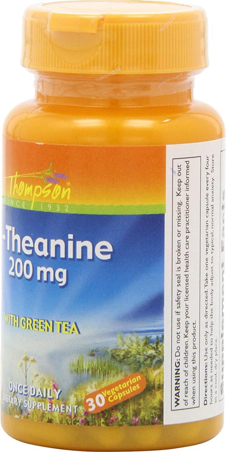 Thompson L-Theanine, Veg Cap (Btl-Plastic) 200mg 30ct