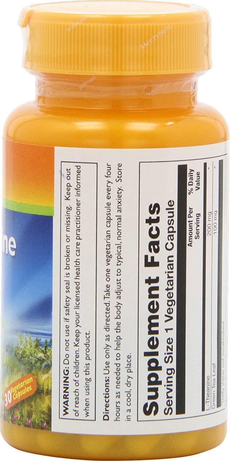 Thompson L-Theanine, Veg Cap (Btl-Plastic) 200mg 30ct