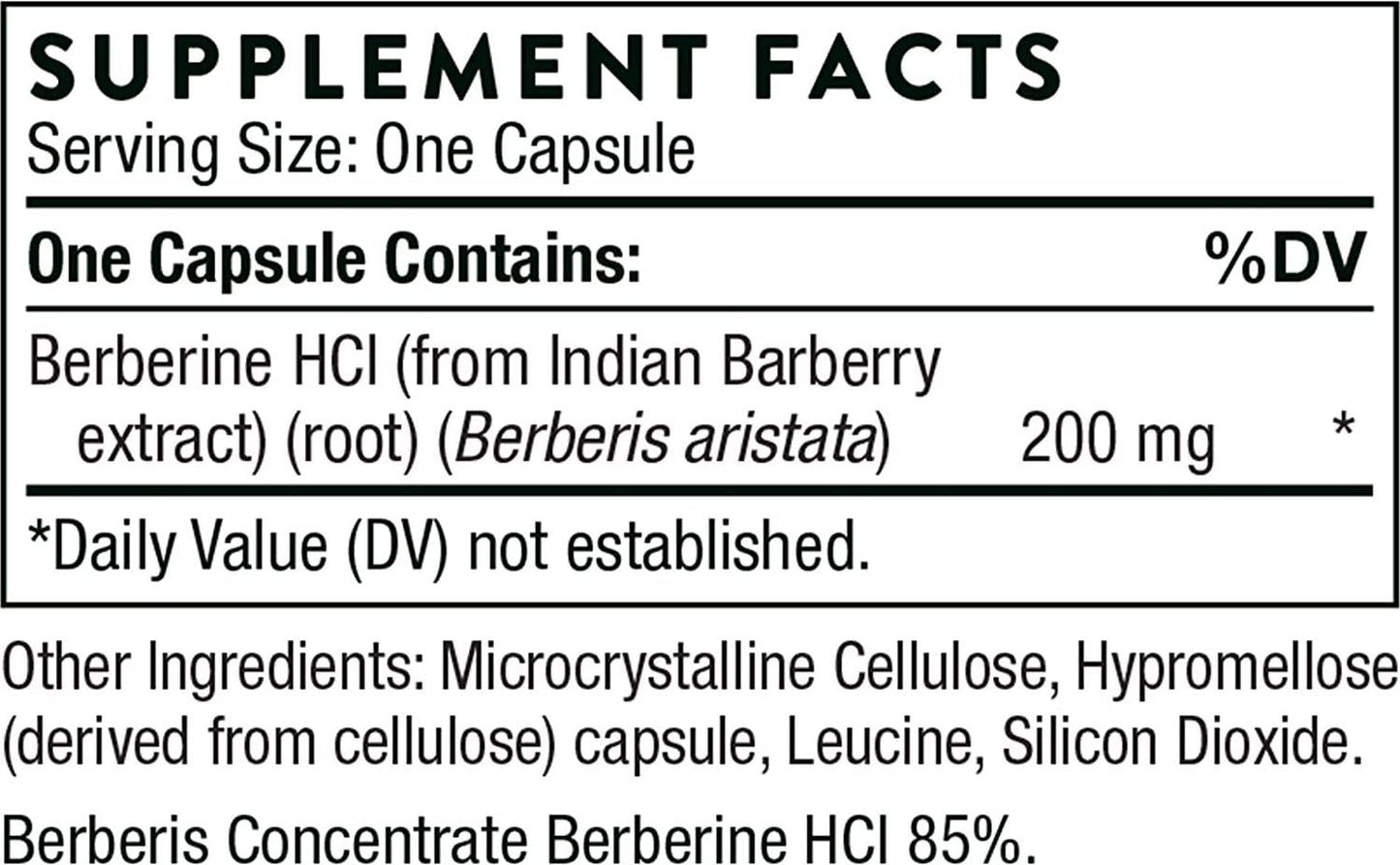 Thorne Berbercap - 200 mg Berberine - Supports Heart Health, Immune System, Weight Management, Healthy Cholesterol, and GI - 60 Capsules