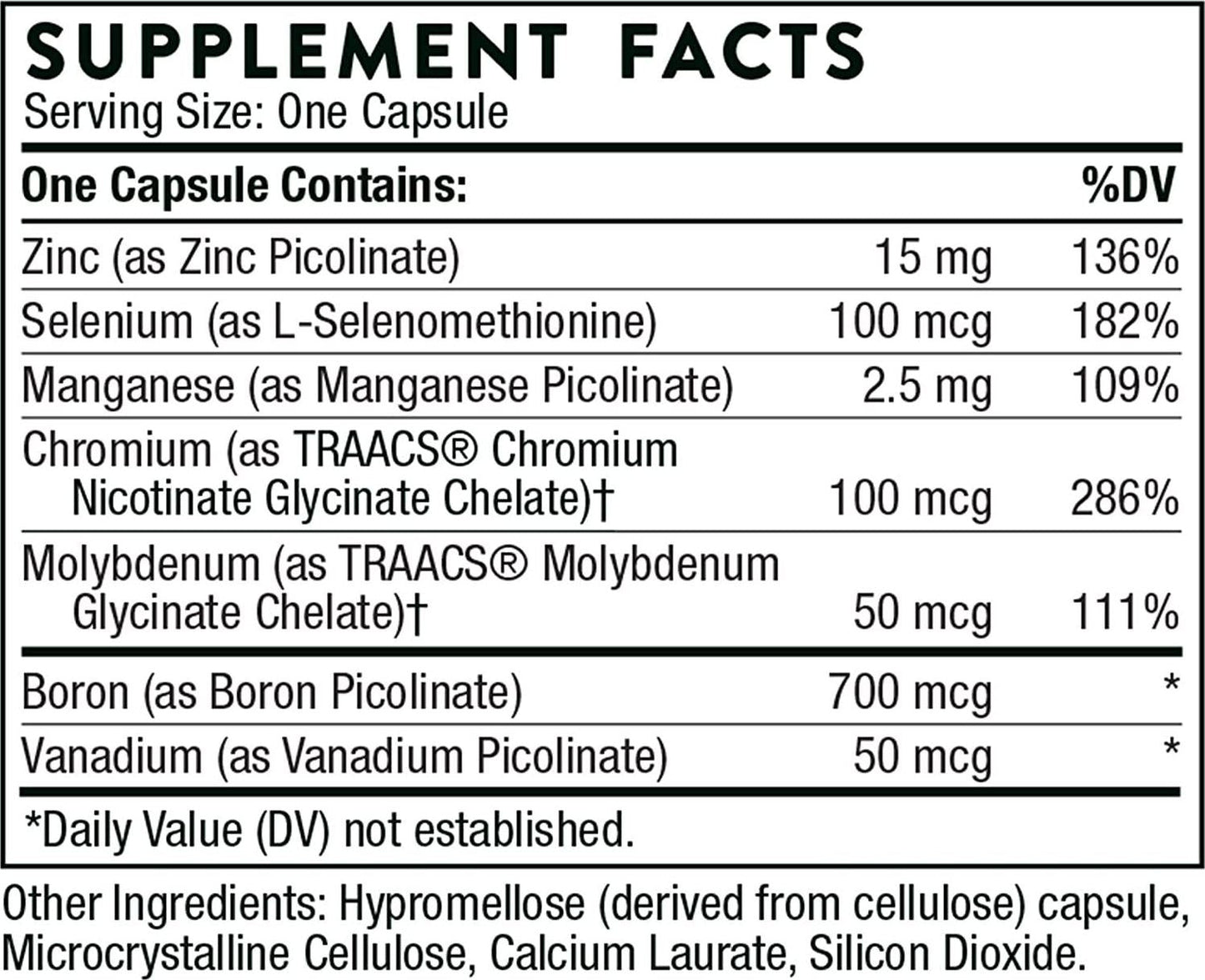 Thorne Research - Pic-Mins - Trace Mineral Complex with 7 Essential Trace Minerals - 90 Capsules