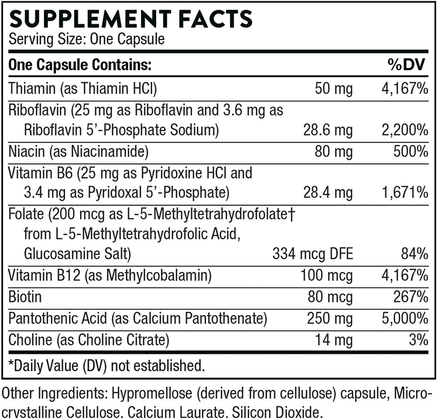Thorne Research - Stress B-Complex - Vitamin B Complex for Stress Support - 60 Capsules