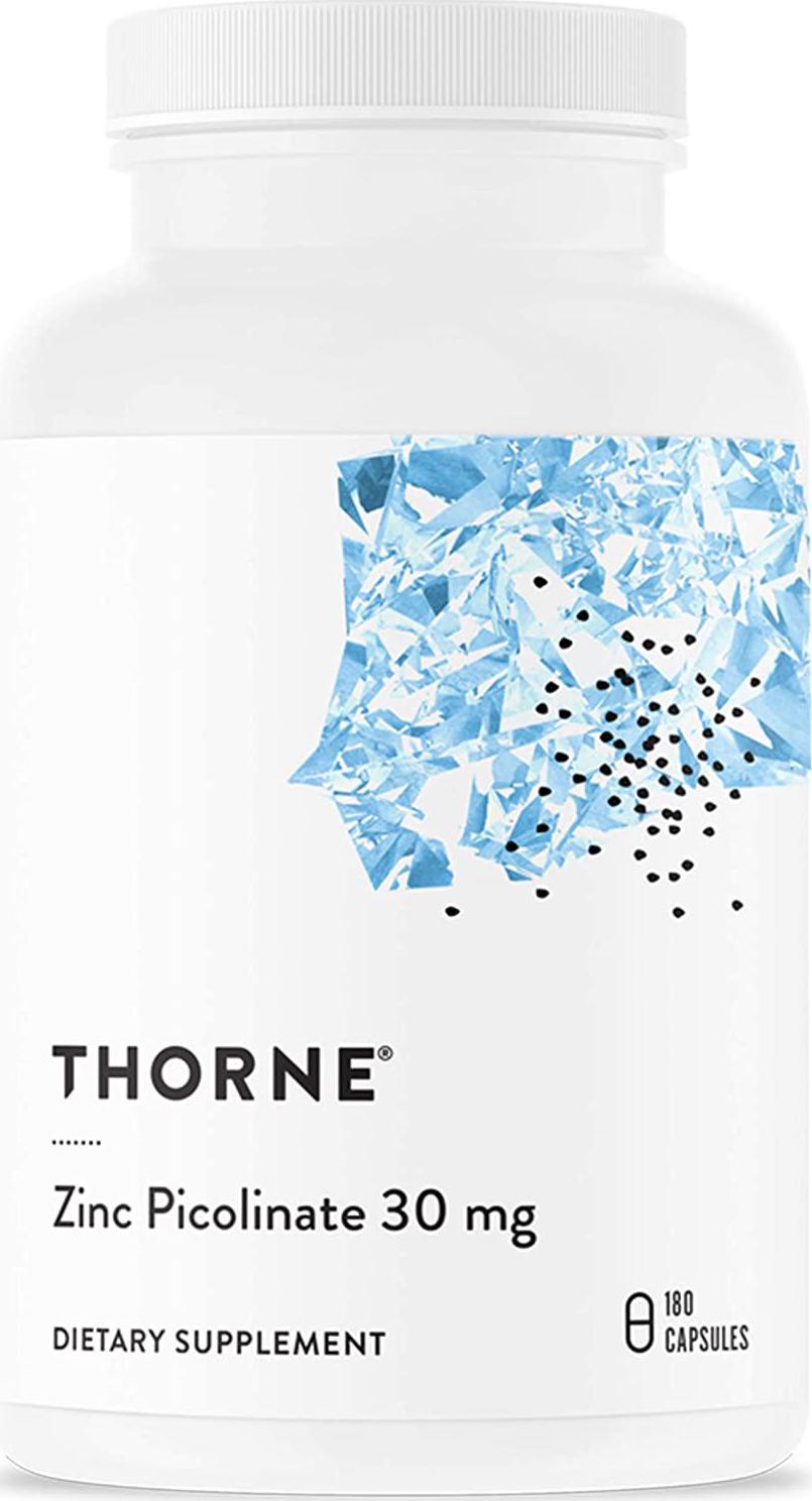 Thorne Research - Zinc Picolinate 30 mg - Well-Absorbed Zinc Supplement for Growth and Immune Function - 180 Capsules