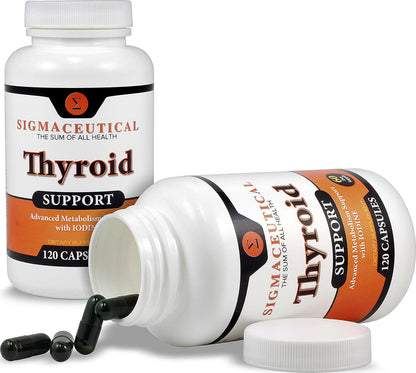 Thyroid Support Supplement - Iodine Supplement - Zinc and Selenium Supplement - Kelp Supplement - 120 Capsules