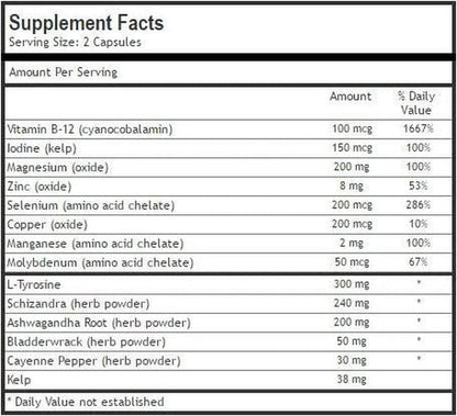 Thyroid Support Supplement - Iodine Supplement - Zinc and Selenium Supplement - Kelp Supplement - 120 Capsules