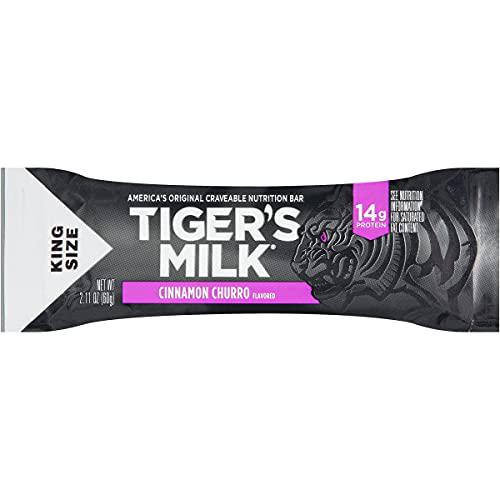 Tiger's Milk King Size Cinnamon Churro Flavored Protein Bar, 60 g (Pack of 12)