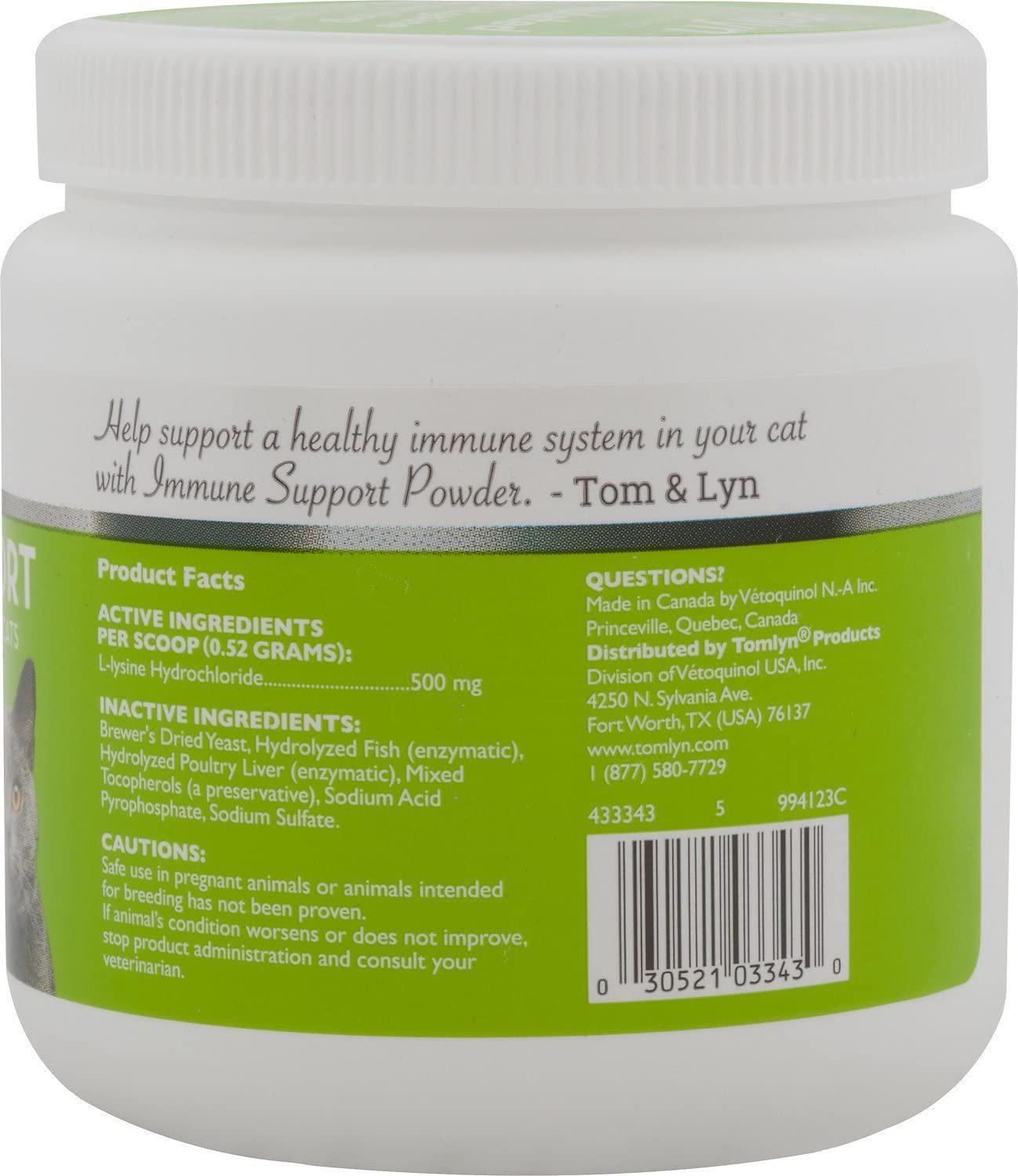 Tomlyn 2 Pack of Immune Support L-Lysine Powder, 100 Grams each, for Cats, Supports Respiratory and Eye Health
