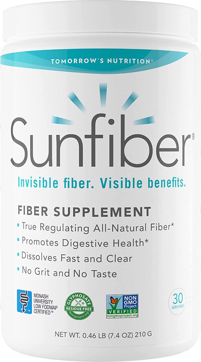 Tomorrow's Nutrition, SunFiber, Soluble Prebiotic Fiber Support for Digestive Wellness with Guar Gum, Vegan, 30 Servings (7.4 oz)