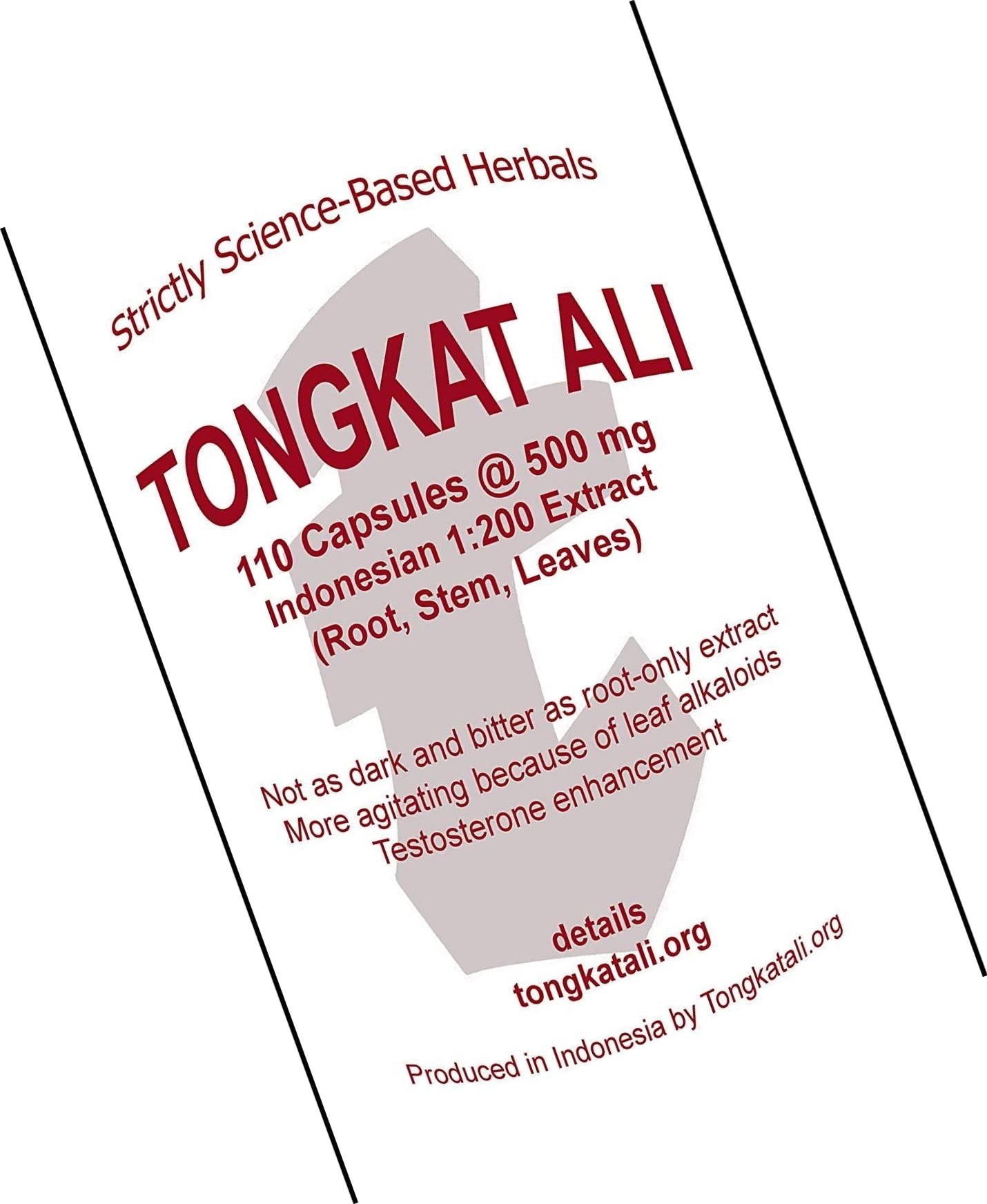 Tongkat Ali, 110 Caps @ 500mg 1:200 Indonesian Extract - Shipped within Australia