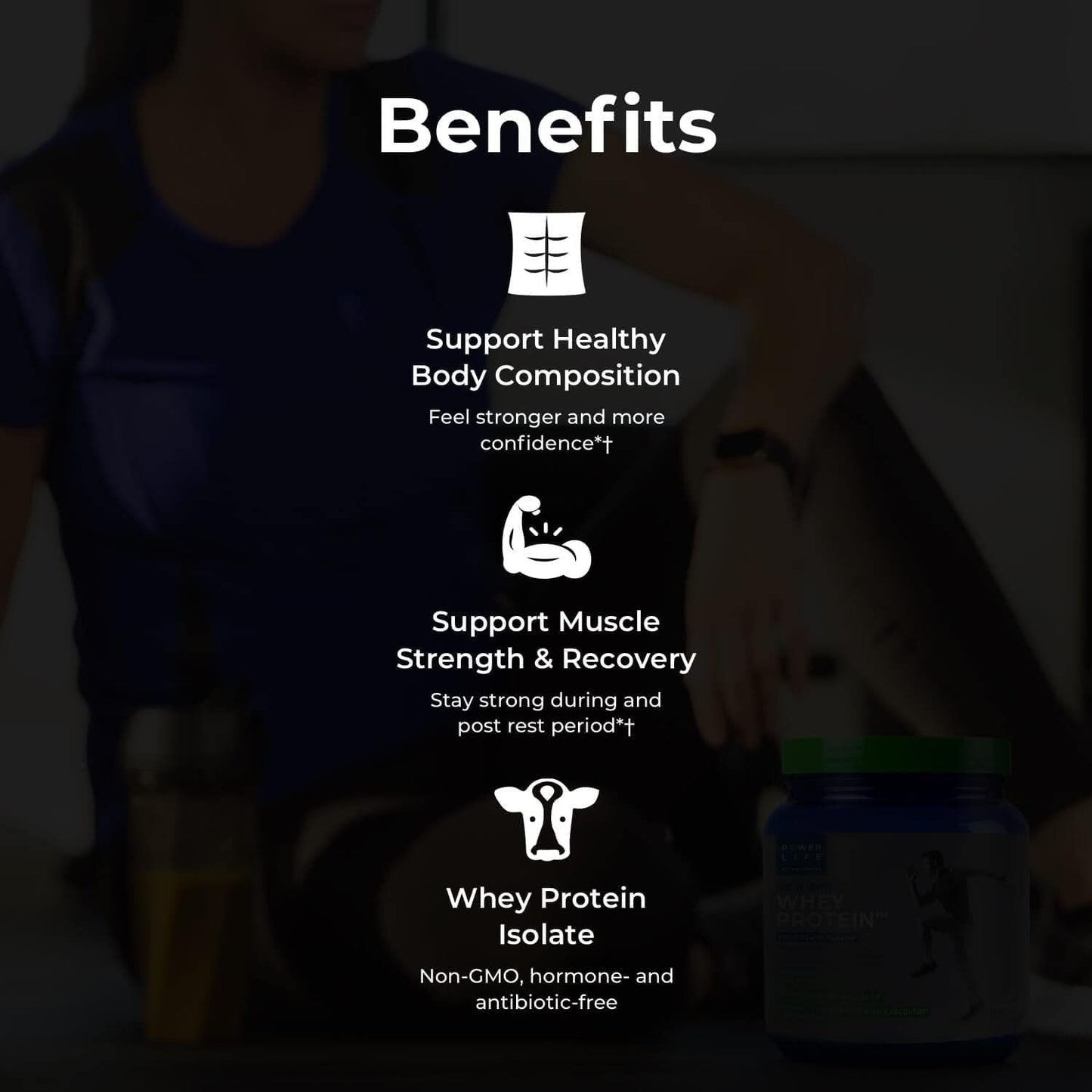 Tony Horton PowerLife High Impact Grass Fed Whey Protein with 3000 MG of HMB, No Sugar Added, Non-GMO, Hormone and Antibiotic Free 15 Servings (Vanilla)