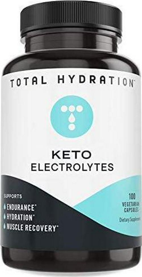 Total Hydration Keto Electrolyte (100ct) Electrolyte Pills for Endurance, Hydration, Rejuvenation, Vegan-Friendly Electrolyte with Magnesium, Calcium, Sodium, Potassium, Chloride