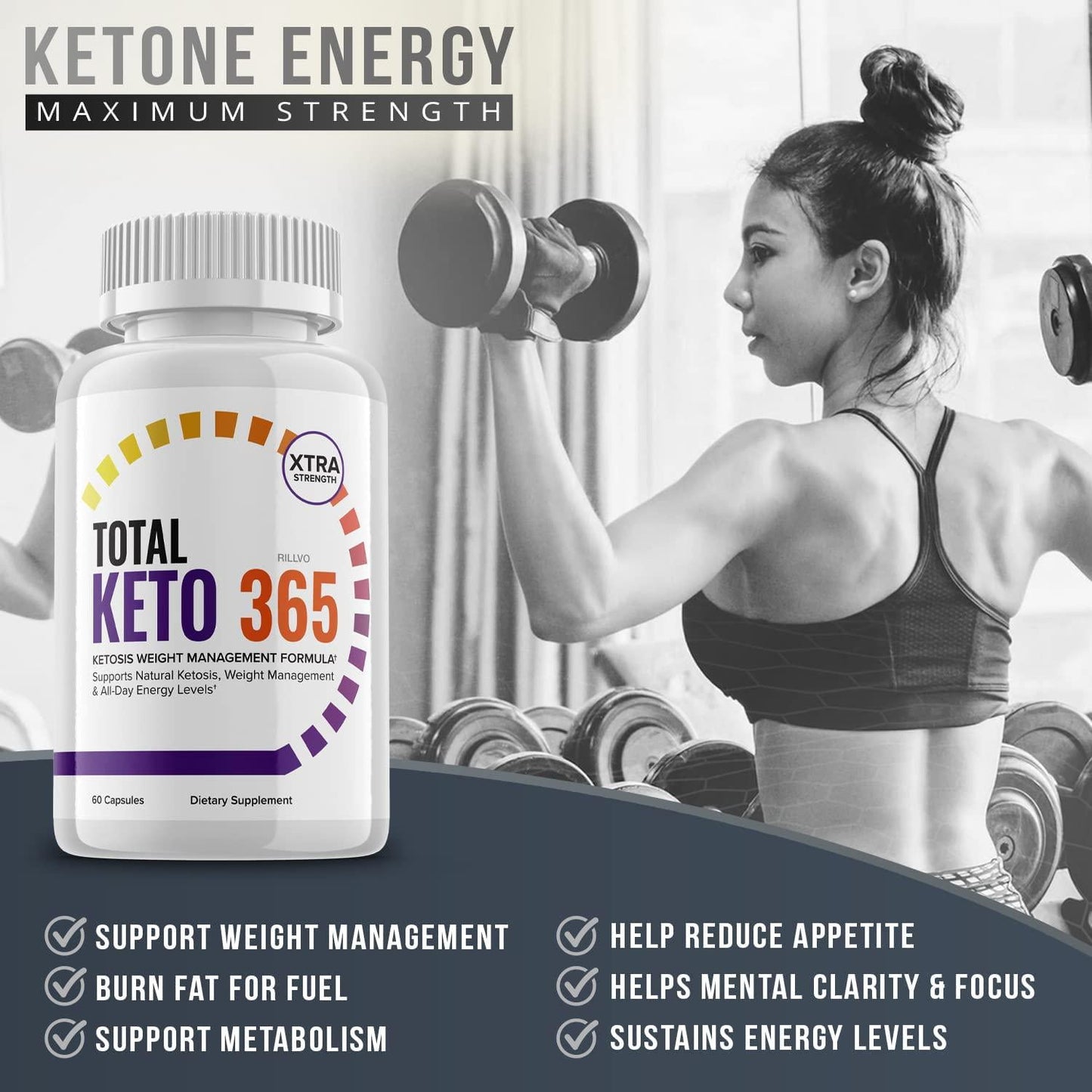 Total Keto 365 Pills 800mg Advanced Ketogenic Formula (60 Capsules)