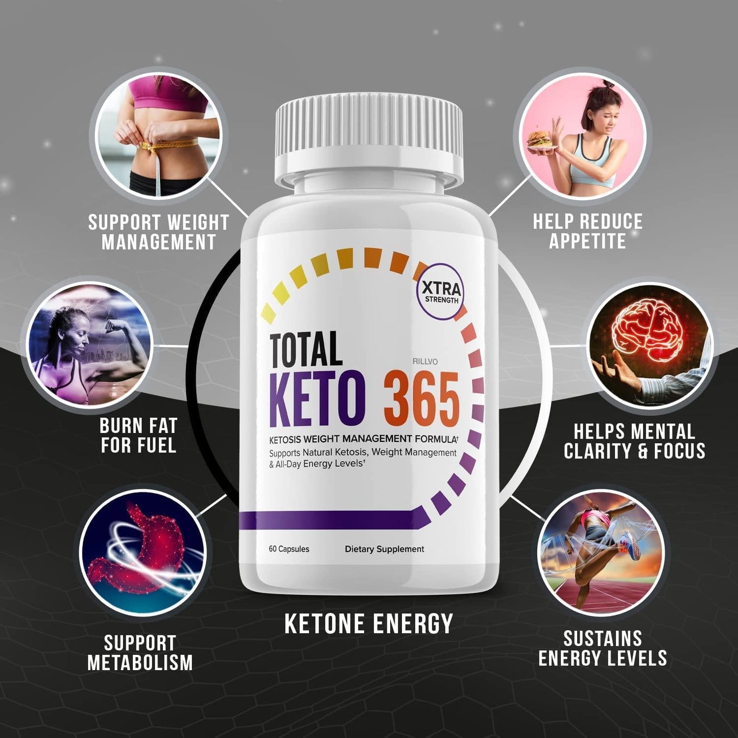 Total Keto 365 Pills 800mg Advanced Ketogenic Formula (60 Capsules)