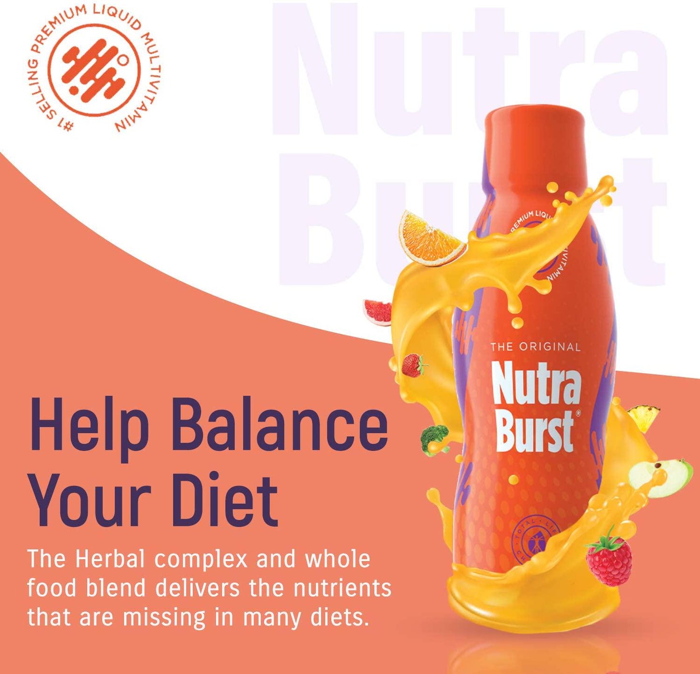 Total Life Changes NutraBurst Premium Liquid Multivitamin - Powerful Nutritional Formula - Boosts Energy, Detoxify and Balance Your Diet - 32 servings (16 fl Oz | 470ml)