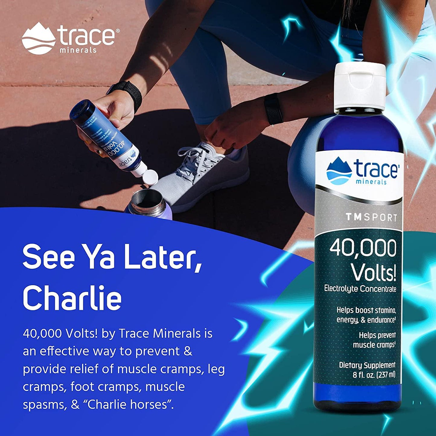 Trace Minerals 40,000 Volts! (8oz) 3 Pack | Liquid Electrolyte Concentrate Drops | Relief of Dehydration, Leg and Muscle Cramps | Energy and Endurance Support with Magnesium, Potassium, Sulfate, Boron