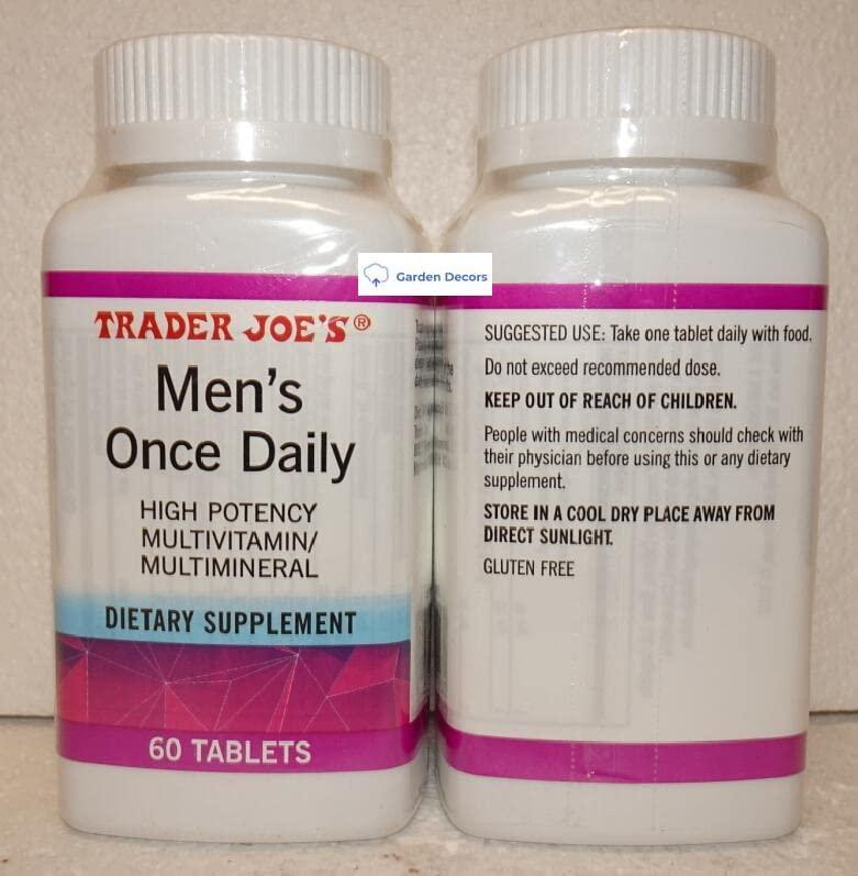 Trader Joe s Men s Once Daily High Potency Multivitamin/Multimineral Dietary Supplement 60 Tablets (Two Bottles)