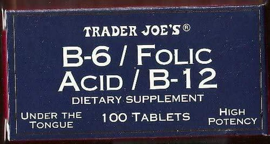 Trader Joe's Under The Tongue B-6 / Folic Acid/B-12 Dietary Supplement, 100 Tablets