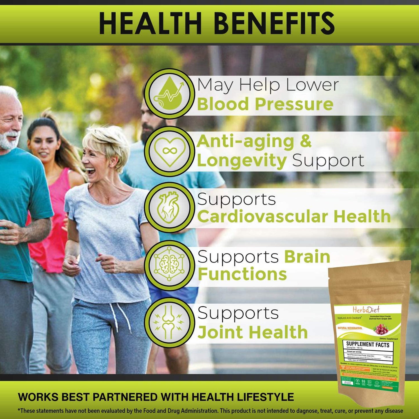 Trans Resveratrol 99% Pure Powder Max Strength| Antioxidant Supplement for Heart and Cellular Health, Immune Support Healthy Anti-Aging | Non-GMO, USP Grade (100 Gram)