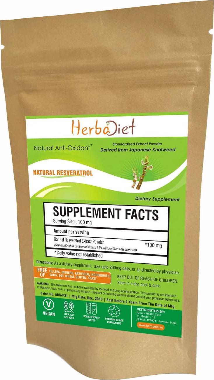 Trans Resveratrol 99% Pure Powder Max Strength| Antioxidant Supplement for Heart and Cellular Health, Immune Support Healthy Anti-Aging | Non-GMO, USP Grade (100 Gram)