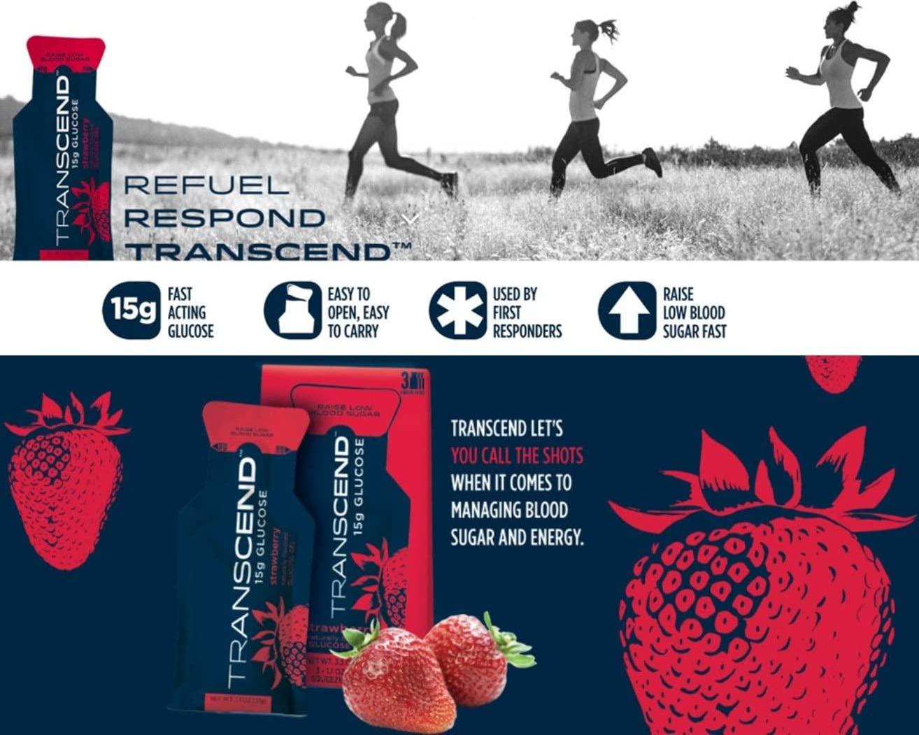 Transcend 15g Glucose Gels - 12 Pouch Bulk Pack