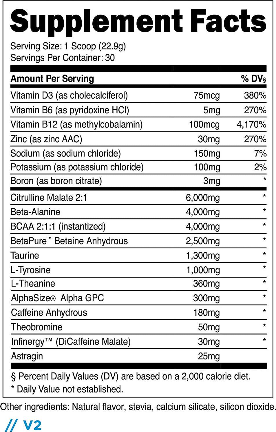 Transparent Labs Bulk Pre Workout, Contains Anhydrous Caffeine, L-Citrulline, and Theobromine, No Sweeteners, for Muscle Growth, Muscular Endurance and Stamina, Watermelon Flavor, 30 Servings
