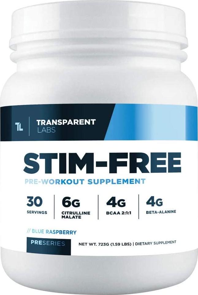 Transparent Labs Stimulant Free Pre-Workout, Natural Ingredient, Caffeine Free, Gluten-Free, Non-GMO, No Artificial Sweeteners, no Artificial Coloring, Tropical Punch