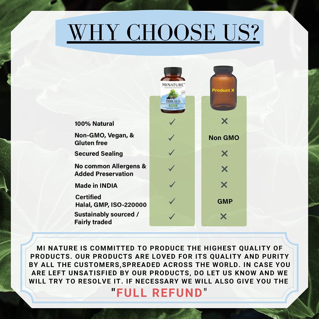 Tribulus Terrestris Capsules, Enhanced with Shilajit| 1000* mg, 120 Vegan Capsules| Testosterone Booster| Stamina Booster | Vegan , Gluten Free