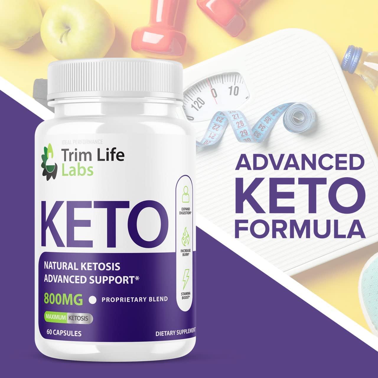 Trim Life Keto Pills Weight Fat Management Loss Shark 800mg Labs Extra Strong Xtra Ketosis Supplement (2 Pack)