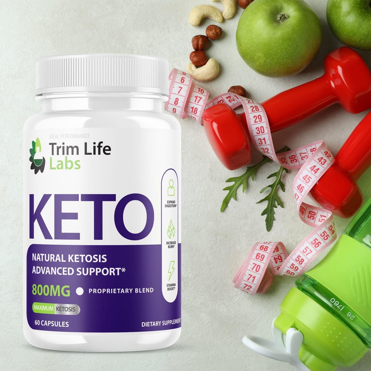 Trim Life Keto Pills Weight Fat Management Loss Shark 800mg Labs Extra Strong Xtra Ketosis Supplement (2 Pack)
