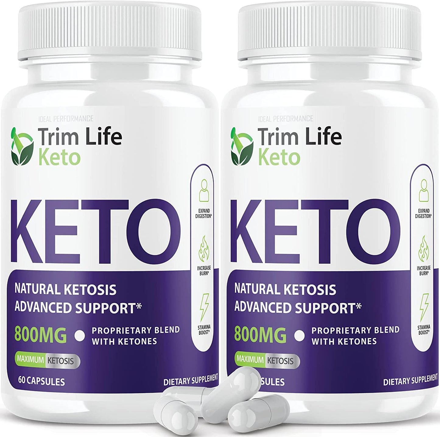 Trim Life Keto Pills Weight Fat Management Loss Shark 800mg Labs Extra Strong Xtra Ketosis Supplement (2 Pack)