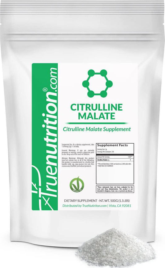True Nutrition - Citrulline Malate Powder - Supports Nitric Oxide Production, Blood Circulation, and Improved Endurance - 500g