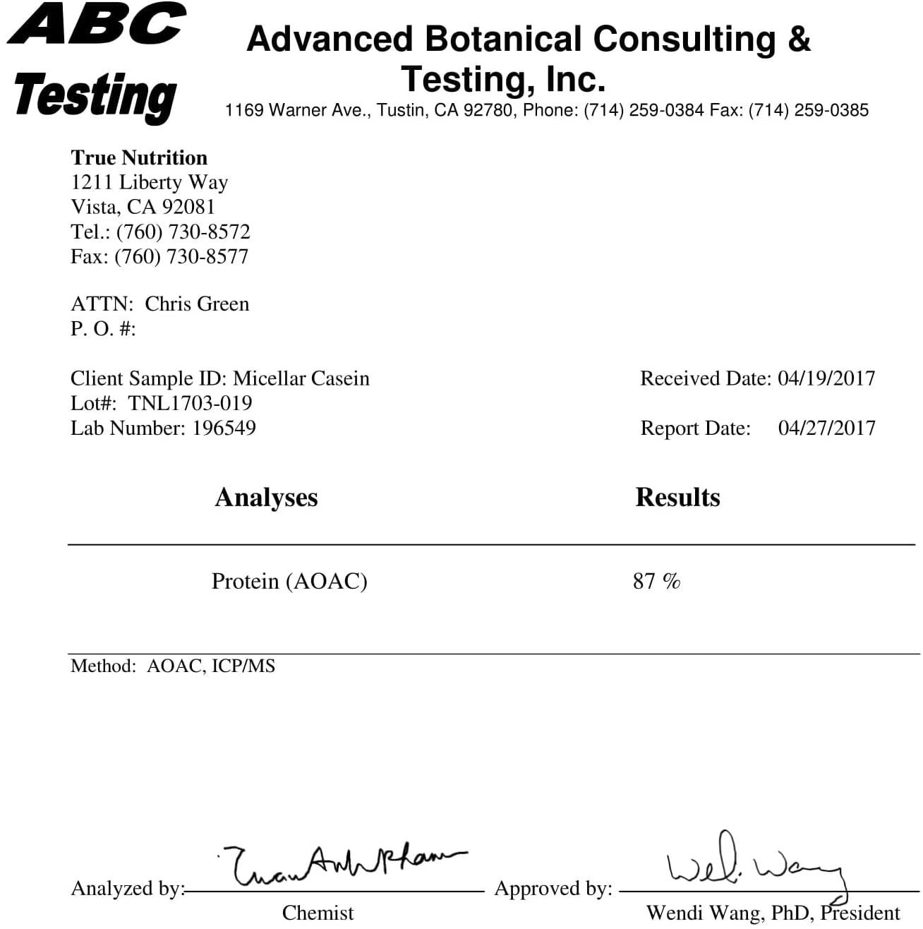 True Nutrition Micellar Casein Protein | 3rd Party Tested | Made in The USA (Unflavored 5 lb.)