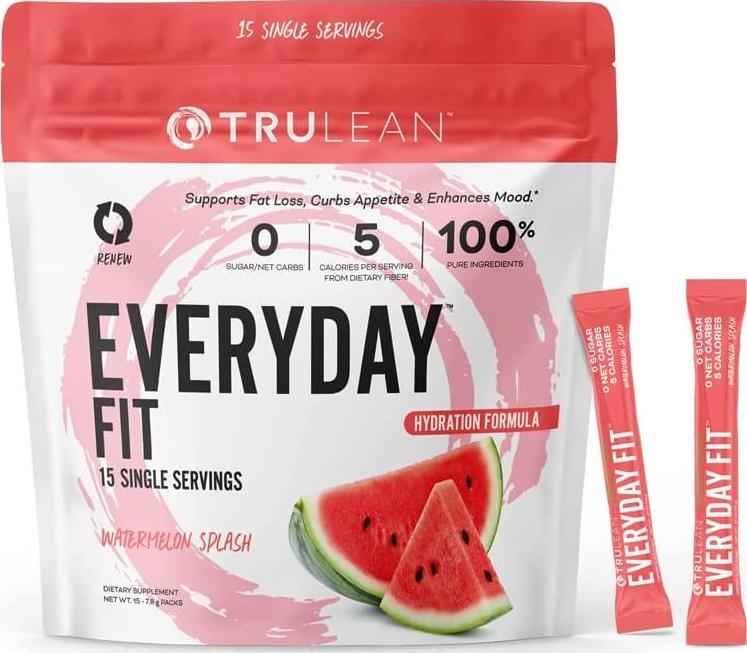 Trulean Everyday Fit Water Enhancer Hydration Electrolyte Blend Watermelon Splash 15 Pack