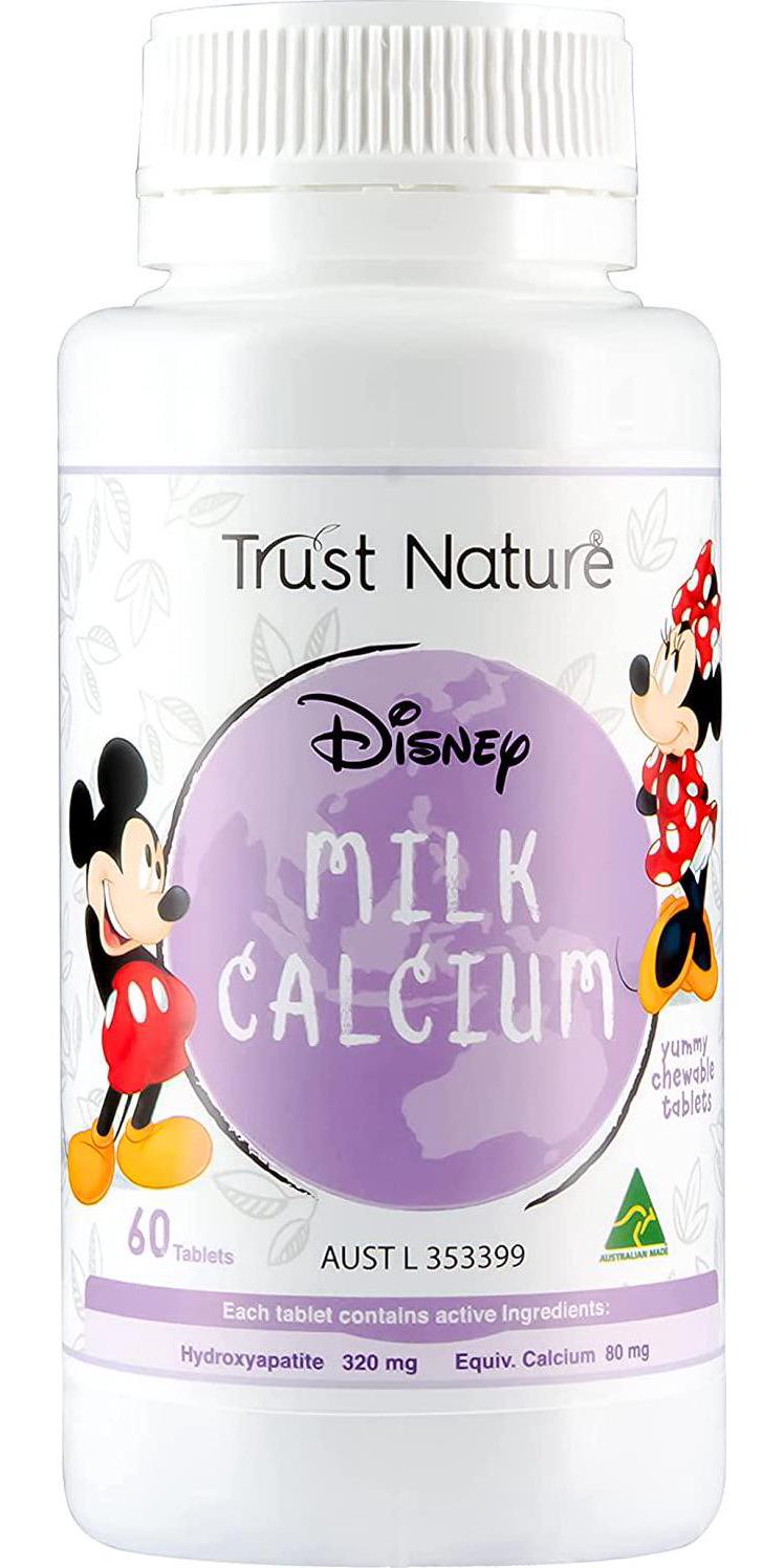 Trust Nature Disney Milk Calcium Chewable 60 Tablets, Multicolour