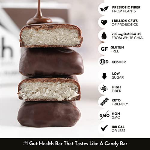 Truth Bar Healthy Snack, Omega 3 from Chia, Plant based, Prebiotics and Probiotics, High fiber, Low sugar, Keto, Kosher, Dark Chocolate, Vegan, Gluten Free, 12 Ct, 45g ea.