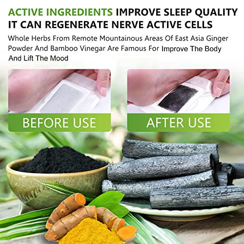 Tudiqe 50PCS Foot Pads, Pure Natural Bamboo Vinegar Ginger Powder Foot Pad for Foot Care, Ginger Foot Pads for Better Sleep, Deep Cleansing Foot Patches
