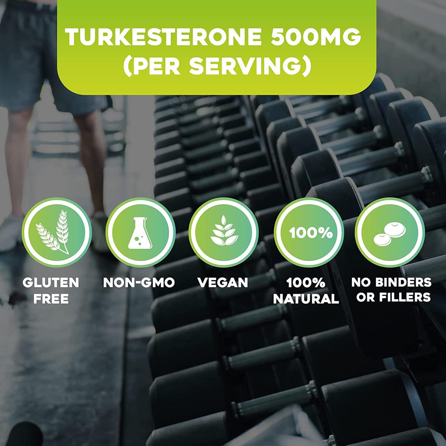 Turkesterone - 500 mg (Ajuga Turkestanica Extract Std. to 10% Turkesterone) Similar to Ecdysterone - Promotes Strength, Endurance, Muscle Growth - Highly Bioavailable and Plant Based - 4 Months Supply