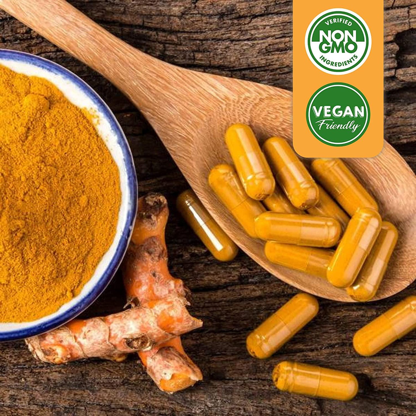 Turmeric Curcumin 1000mg | 90 Capsules | Fortified with Organic Curcuminoids and Organic Black Pepper Extract | Lab Tested for Purity | Anti-inflammatory Supplement | by Feelgood Superfoods