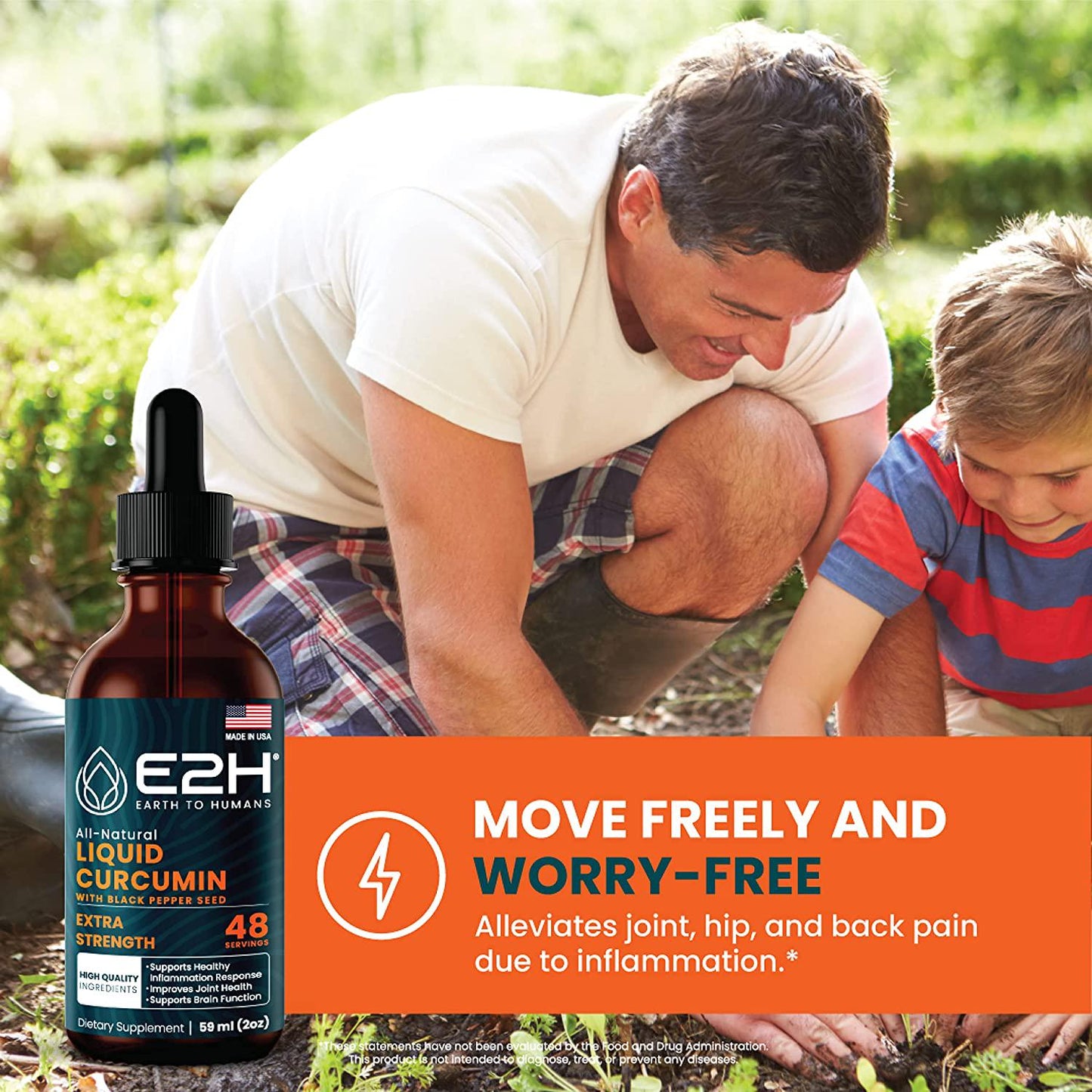 Turmeric Curcumin Drops with Black Pepper - All-Natural Inflammation Support - Boost your Health - Fights Joint Pain - Liquid Turmeric for Better Absorption than Tablet Supplements - 48 Servings