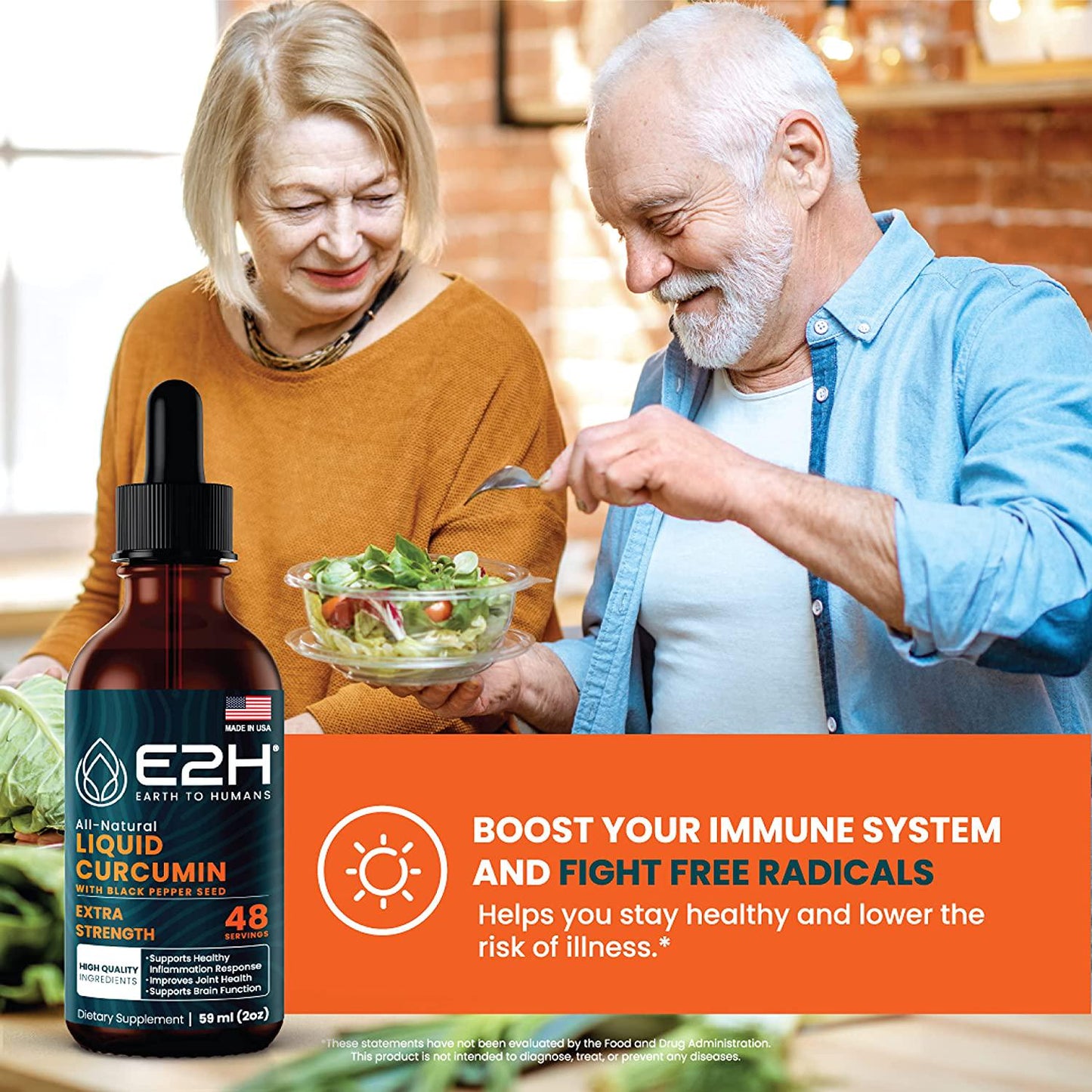 Turmeric Curcumin Drops with Black Pepper - All-Natural Inflammation Support - Boost your Health - Fights Joint Pain - Liquid Turmeric for Better Absorption than Tablet Supplements - 48 Servings