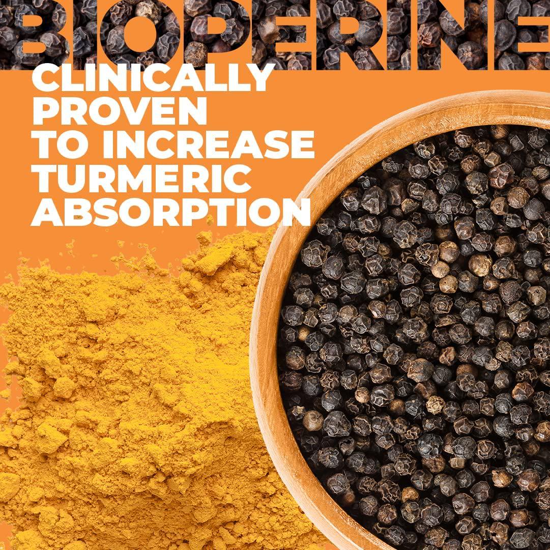 Turmeric Curcumin with BioPerine, Boswellia and Ginger. Advanced Turmeric Combination. Promotes Healthy Cartilage Function. Vegan, Gluten-Free, Non-GMO, Natural. 60 Vegetarian Capsules.