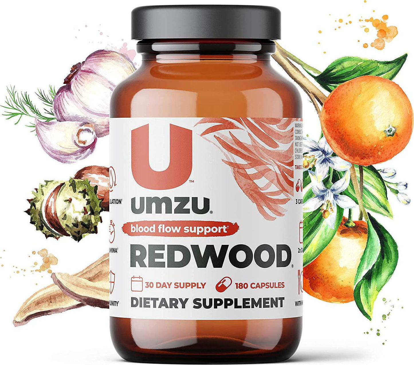 UMZU: Redwood, Nitric Oxide Booster Capsules - 30 Day Supply - N.O. Supplement for Circulatory Support