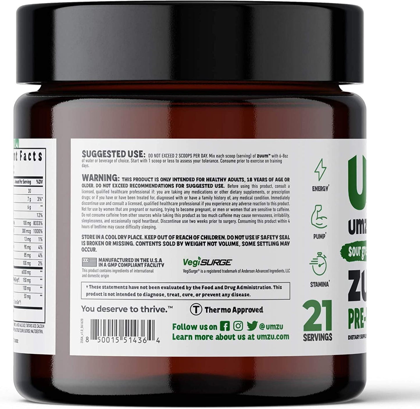 UMZU Zuum Pre-Workout (Sour Green Apple)