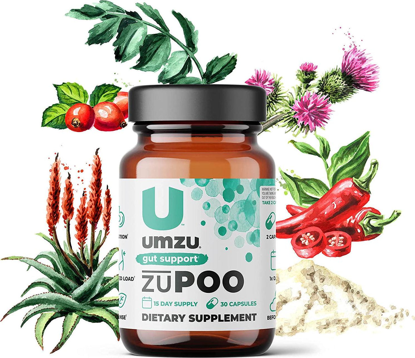 UMZU zuPoo 15-Day Supply - Relief from Temporary Bloating - Gentle Laxative Properties - Can Flush Toxins - Support Weight Management - USA Made