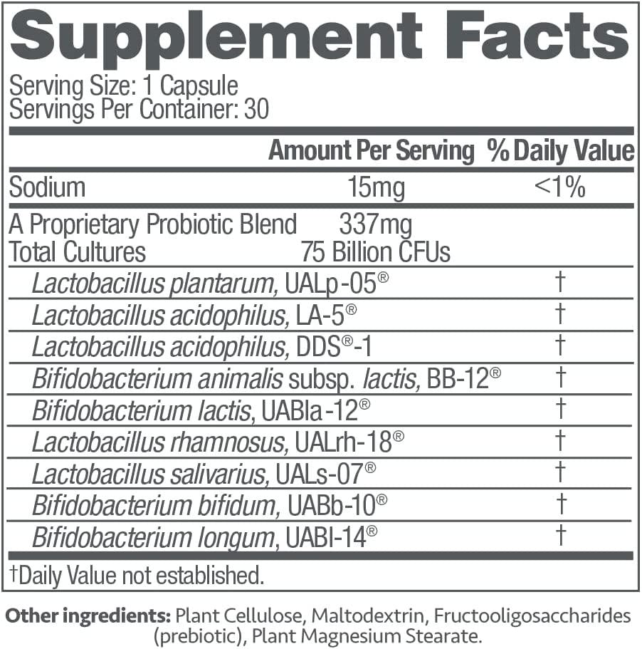 UP4 Ultra High Potency Probiotic Supplement | Powerful Digestive + Immune Support | 50 Billion CFUs Guaranteed | Non-GMO, Gluten Free, Vegan | 30 Vegetarian Capsules