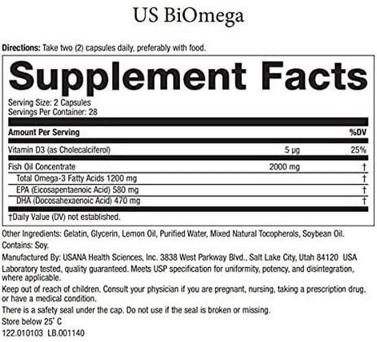 USANA BiOmega-3 (56 gelcaps)