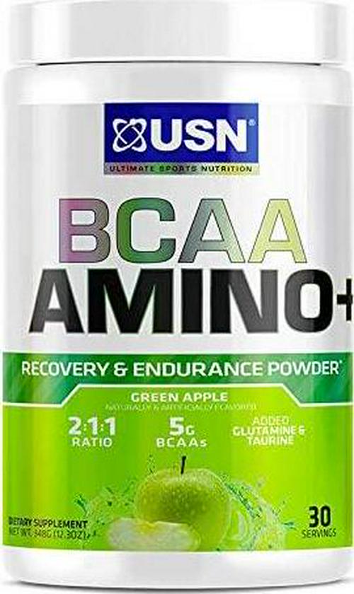 USN Supplements BCAA Amino + Supplement, Green Apple, 11.60 Oz