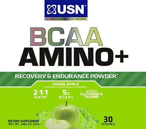 USN Supplements BCAA Amino + Supplement, Green Apple, 11.60 Oz