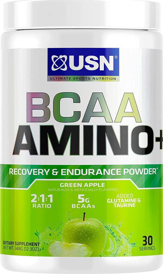USN Supplements BCAA Amino + Supplement, Green Apple, 11.60 Oz