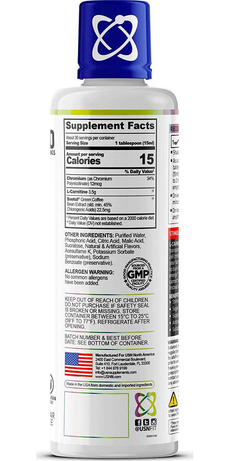 USN Supplements L-Carnicut 3500, Orange and Pineapple, 15.22 Fluid Ounce