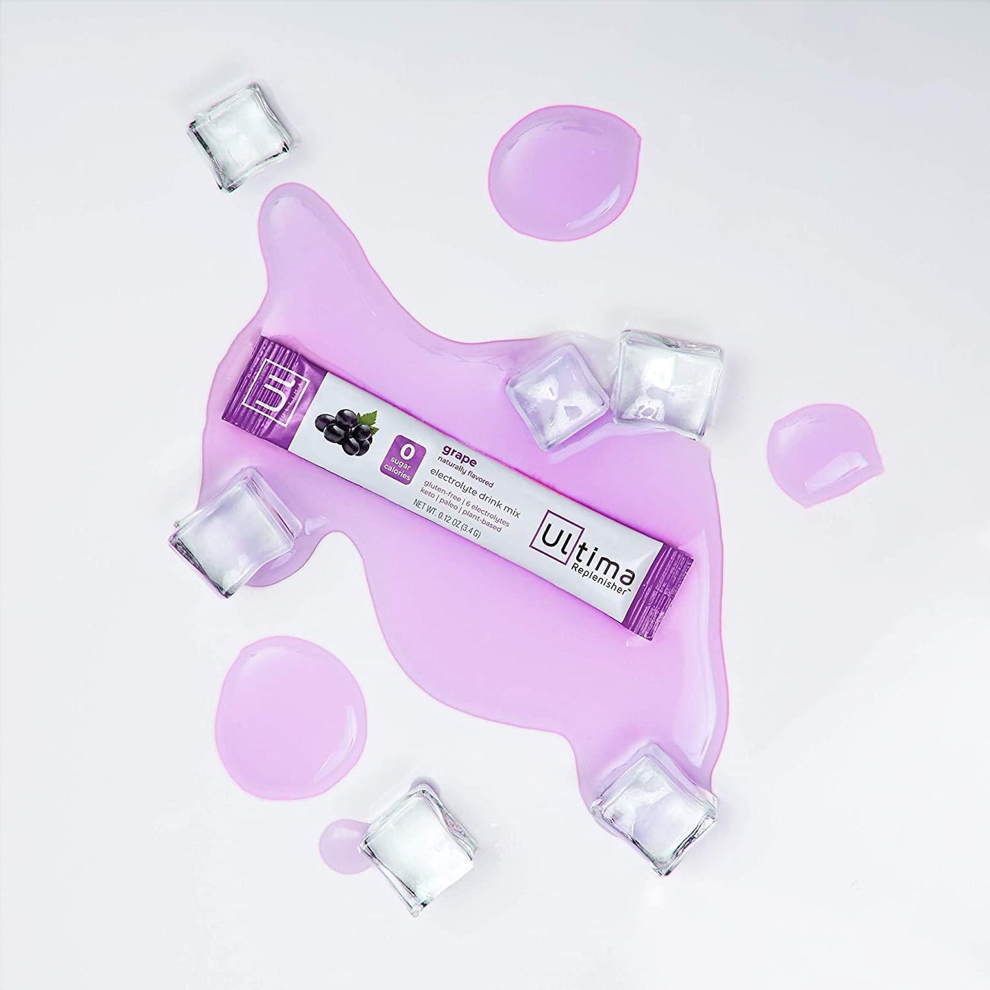 Ultima Replenisher Hydrating Electrolyte Powder, Grape, 20 Count Box, no Sugar, no Carbs, no Calories, Keto, Gluten-Free, Non-GMO, Vegan